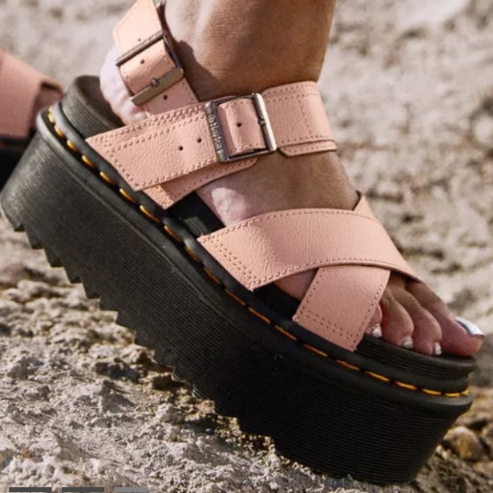 Dr. Martens Pink Strappy Platform Sandals 5 - Picture 13 of 13